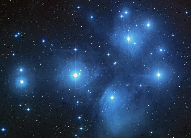 NASA image of the Pleiades star group