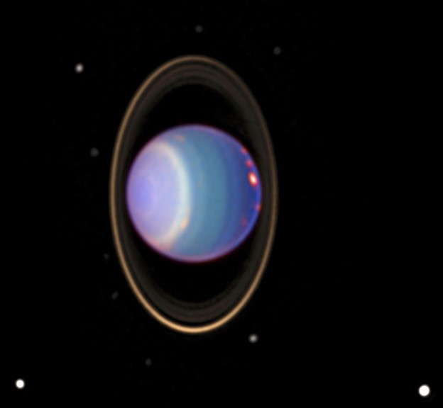 Hubble Image of Uranus with Its Rings