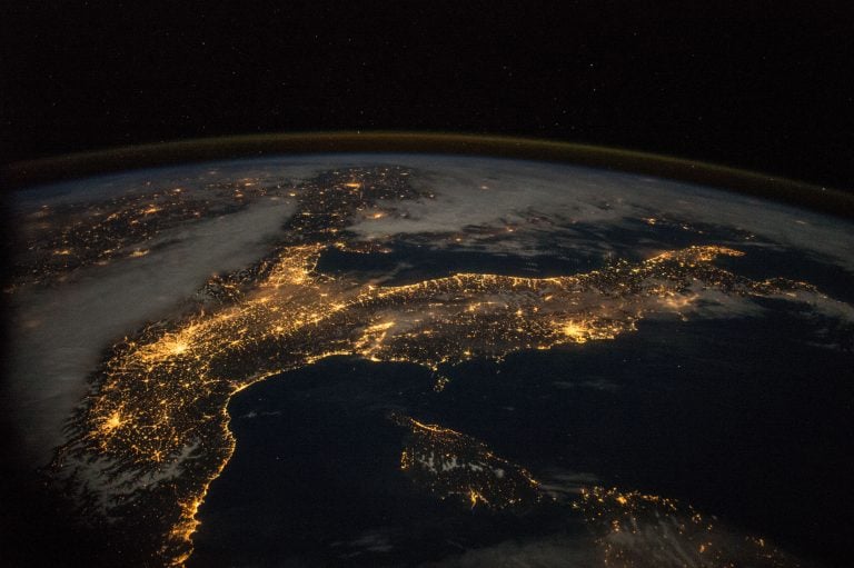 City light from the International Space Station