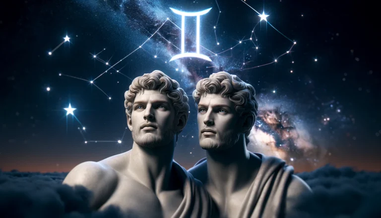 Gemini Zodiac twins with Gemini symbol