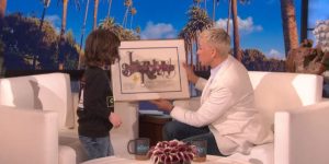 EllenShow giving a name a star certificate live on her show.