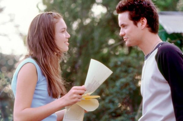 Mandy Moore holding a name a star certificate from starregistry.com in a scene from the movie A Walk to Remember