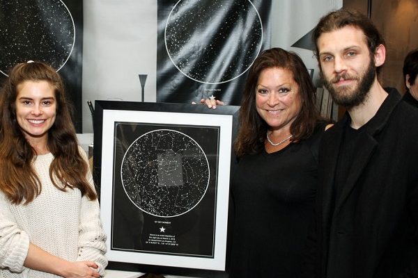 Rachel Shenton and Chris Overton show their sky map from International Star Registry