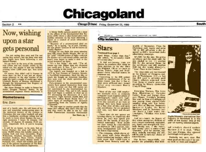 Tribune International Star Registry Article for website
