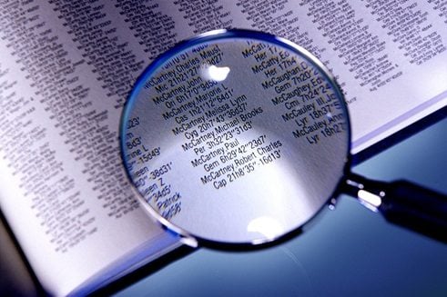 Magnifying Glass shows stars named in International Star Registry's published catalog, "Your Place in the Cosmos." The magnifying glass is focused on Paul McCartney's star coordinates.
